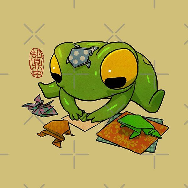 Origami frog